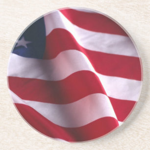 Veteran's Day Thank You, Patriotic American Flag Drink Coaster