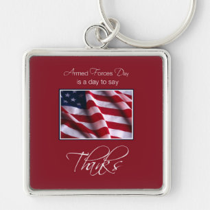 Veteran's Day Thank You, Patriotic American Flag Keychain