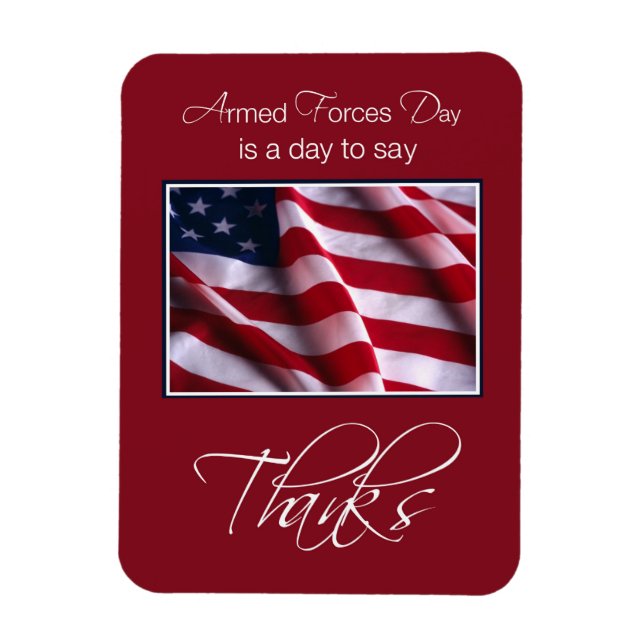 Veteran's Day Thank You, Patriotic American Flag Magnet (Vertical)