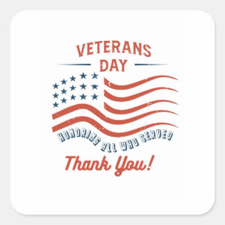 Veterans Day Thank You Sticker