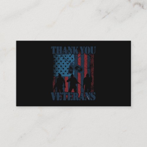 Veterans Day Thank You Veterans American Flag Prou Business Card