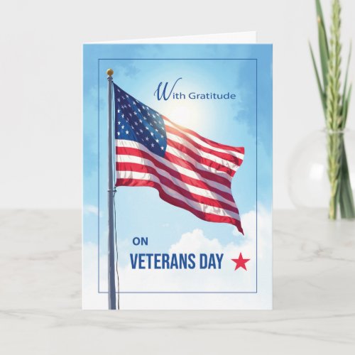 Veterans Day Thank You With American Flag