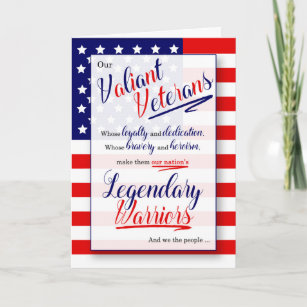 Veterans Day Typography Stars and Stripes Legend Card
