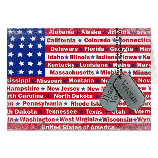 Veteran's Day United States Flag Cards (Front Horizontal)