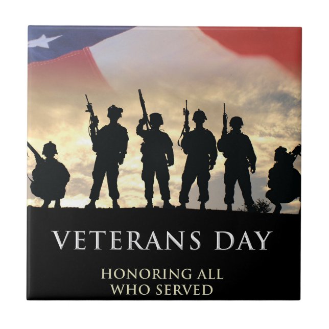 Veteran's Day USA  Ceramic Tile (Front)