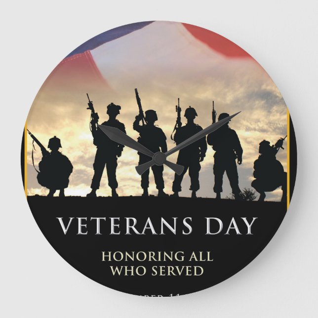 Veteran's Day USA  Large Clock (Front)