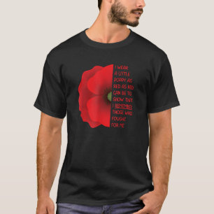 Veterans Day USA Memorial Lest We Forget Red Poppy T-Shirt