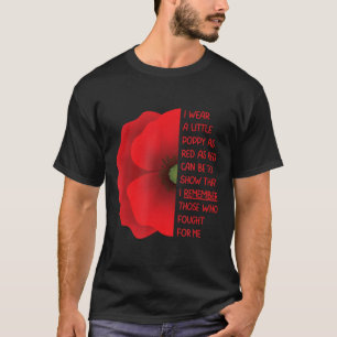 Veterans Day USA Memorial Lest We Forget Red Poppy T-Shirt