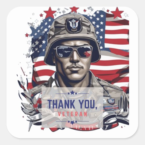 Veterans Day Valor _ In Gratitude and Respect Square Sticker
