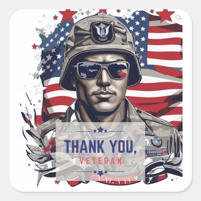 Veterans Day Valor - In Gratitude and Respect Square Sticker (Front)