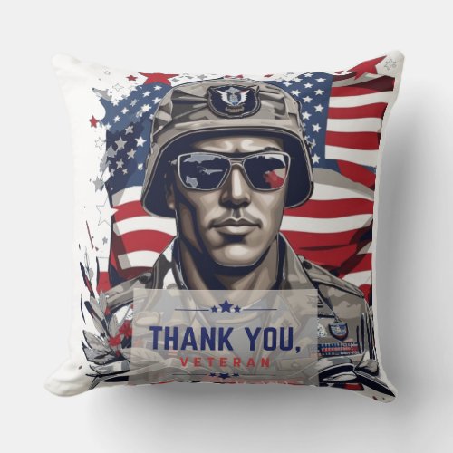 Veterans Day Valor _ In Gratitude and Respect Throw Pillow