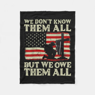 Veterans Day We Owe Them Patriotic Veteran Fleece Blanket