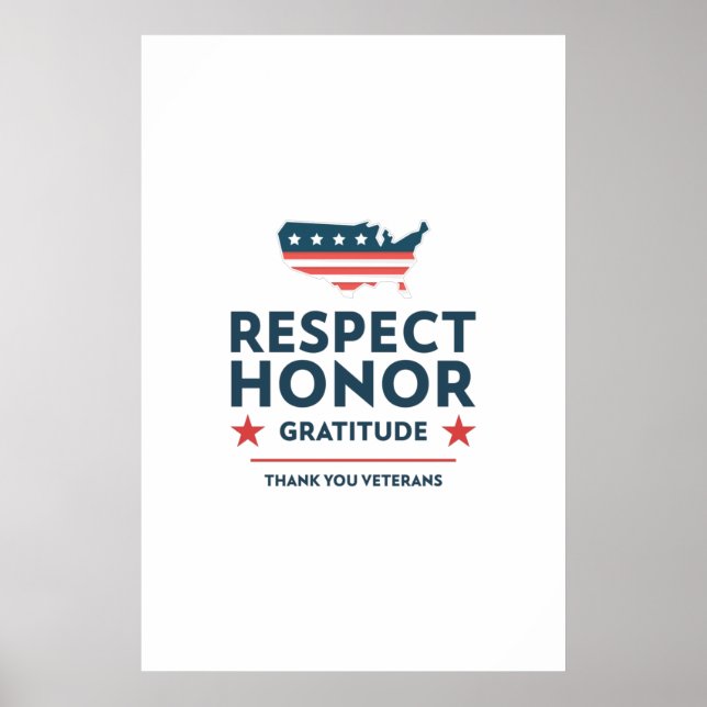 veterans day with a gratitude slogan poster (Front)