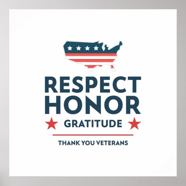 veterans day with a gratitude slogan poster (Front)