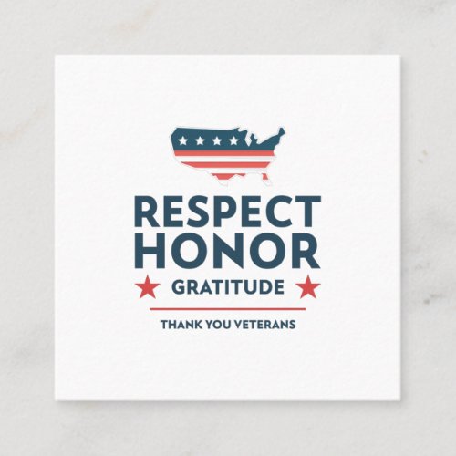 veterans day with a gratitude slogan square business card