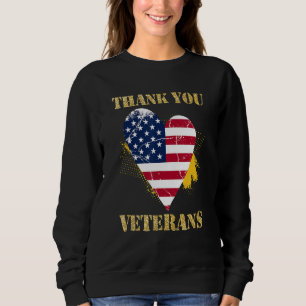 Veterans Day with American flag for Men Dad Women  Sweatshirt