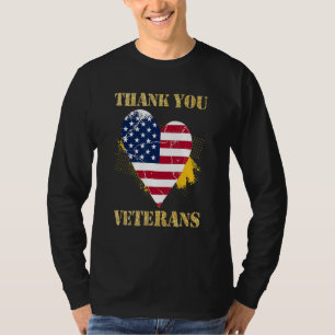 Veterans Day with American flag for Men Dad Women  T-Shirt