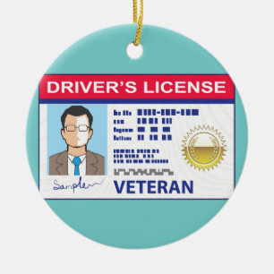 Veterans Driver's License Ceramic Ornament