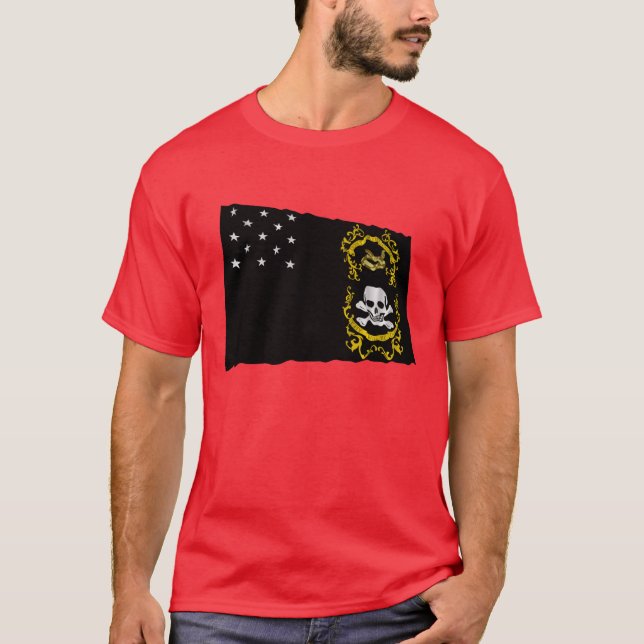 Veterans Exempt Flag Waving Flag T-Shirt (Front)