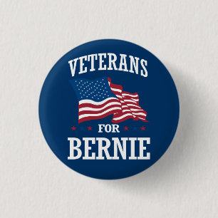 VETERANS FOR BERNIE SANDERS PINBACK BUTTON