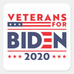 VETERANS FOR BIDEN 2020 SQUARE STICKER