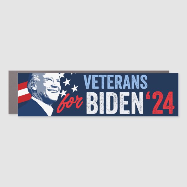 Veterans for Biden 2024 Bumper Car Magnet (Front)