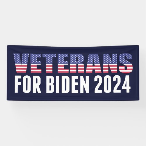 Veterans for Biden 2024 Election Blue Banner