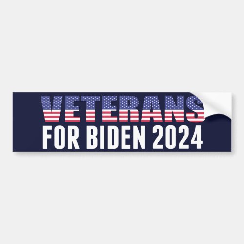 Veterans for Biden 2024 Election Blue Bumper Sticker