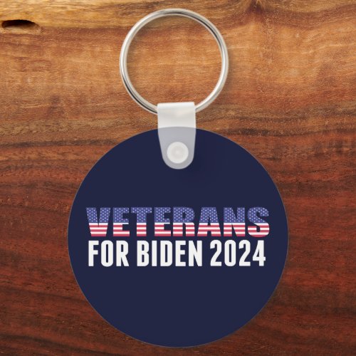 Veterans for Biden 2024 Election Blue Keychain