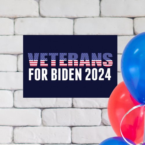 Veterans for Biden 2024 Election Blue Poster