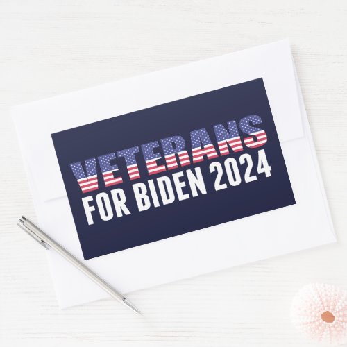 Veterans for Biden 2024 Election Blue Rectangular Sticker