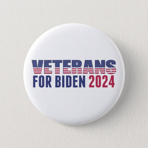 Veterans for Biden 2024 Election Democrat Button