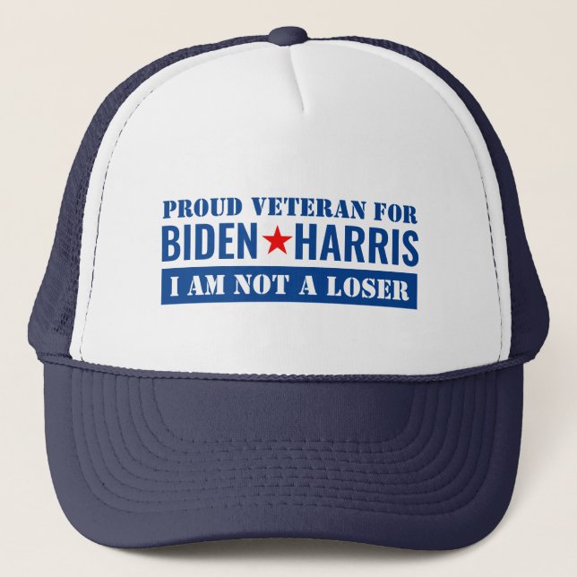 Veterans for Biden Harris 2020 Election Trucker Hat (Front)