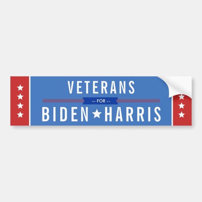 VETERANS FOR BIDEN HARRIS 2020 PRESIDENT BUMPER STICKER (Front)