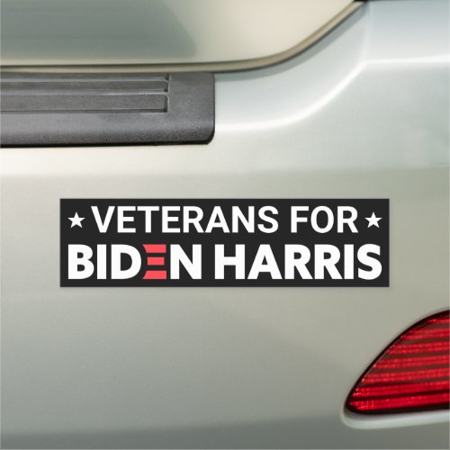 Veterans for Biden Harris Custom Text Black Car Magnet