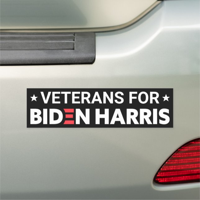 Veterans for Biden Harris Custom Text Black Car Magnet (In Situ)
