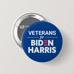 Veterans for Biden Harris Custom Text Blue Button