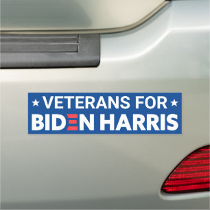 Veterans for Biden Harris Custom Text Blue Car Magnet