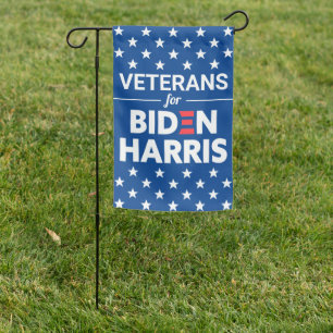 Veterans for Biden Harris Custom Text Blue Garden Flag