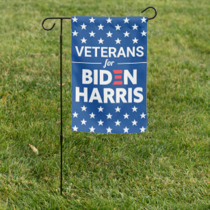 Veterans for Biden Harris Custom Text Blue Garden Flag