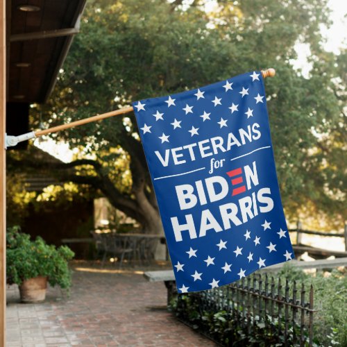 Veterans for Biden Harris Custom Text Blue House Flag