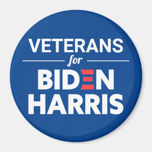 Veterans for Biden Harris Custom Text Blue Magnet