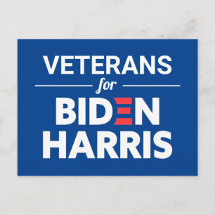 Veterans for Biden Harris Custom Text Blue Postcard