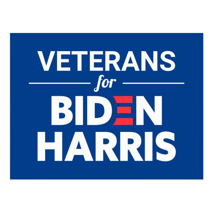 Veterans for Biden Harris Custom Text Blue Postcard