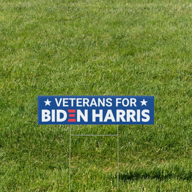 Veterans for Biden Harris Custom Text Blue Sign (Insitu)