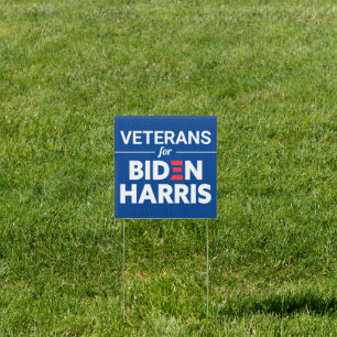 Veterans for Biden Harris Custom Text Blue Sign
