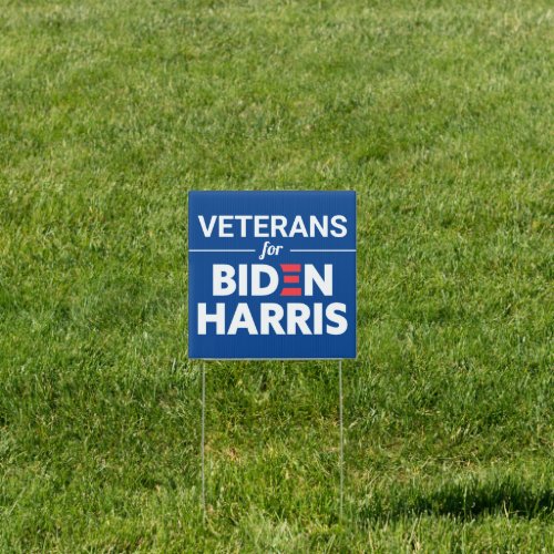 Veterans for Biden Harris Custom Text Blue Sign