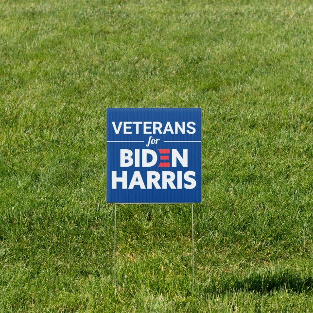 Veterans for Biden Harris Custom Text Blue Sign (Insitu)