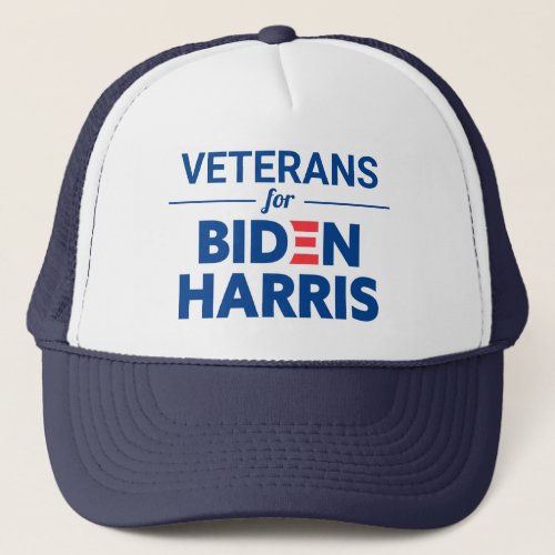 Veterans for Biden Harris Custom Text Blue Trucker Hat