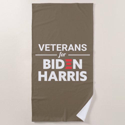 Veterans for Biden Harris Custom Text Brown Tan Beach Towel